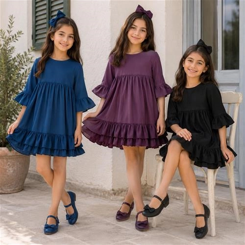 سارافون بچگانه سلین 4 تا 10 سال کد 10548