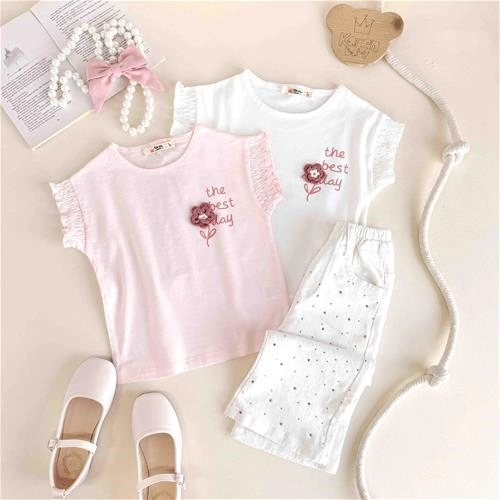 تیشرت بچگانه طرح  گل 2 تا 6 سال کد 10565