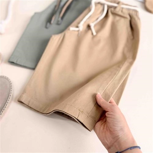 شلوارک کتان کمرکش 7 تا 14 سال کد 10585
