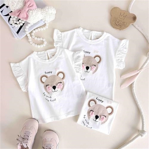 تیشرت بچگانه طرح خرس گلدار 6 ماه تا 30 ماه کد 10563