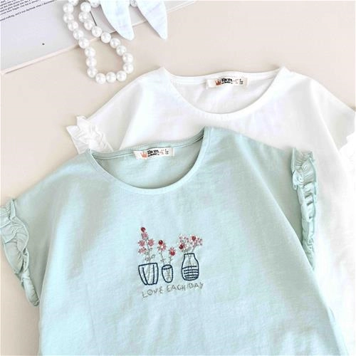تیشرت بچگانه طرح گل 6 تا 10 سال کد 10561