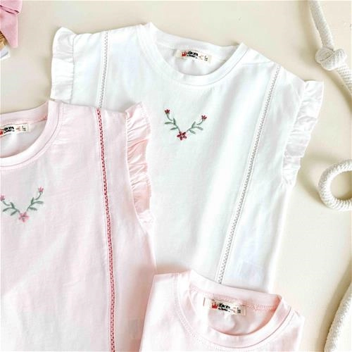 تیشرت بچگانه طرح گل 2 تا 6 سال کد 10556