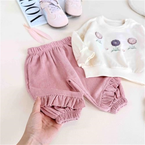دوتیکه دورس و شلوار بچگانه طرح گل 3 تا 18 ماه کد10667