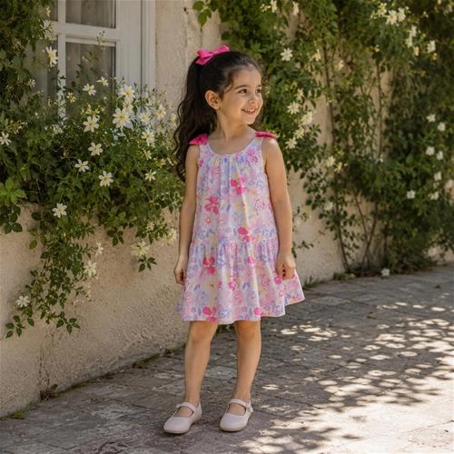 سارافون و پیراهن گل گلی 3 تا 8 سال کد 10603