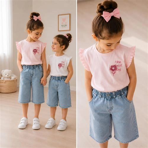 تیشرت بچگانه طرح  گل 2 تا 6 سال کد 10565