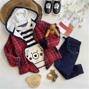 سویشرت اسپرت چهارخونه ۲ سال تا ۹ سال کد 151248