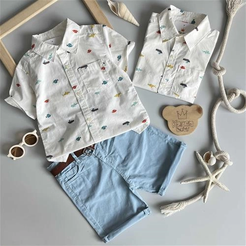 شومیز طرح کوسه 4 سال تا 10 سال کد 192104