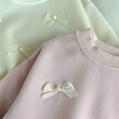 بلوز بچگانه پاپیونی گیپوردار 2 سال تا 7 سال کد 9744