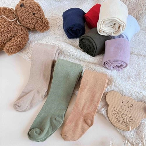 جوراب شلواری ساده رنگی 1 تا 8 سال کد 9890