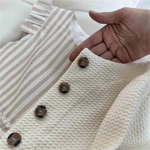 دوتیکه کت و سارافون راه راه 2 سال تا 5 سال کد 211440