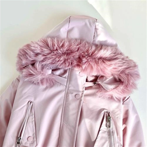 کاپشن کلاه خز صورتی 7 تا 12 سال کد 9934