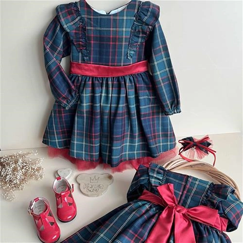 دوتیکه تل و سارافون پاپیون دار 2 سال تا 5 سال کد 171378