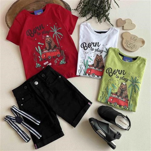 تیشرت طرح خرس جنگل 0 تا 8 سال کد 161164