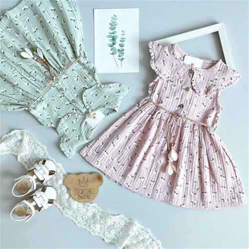 سارافون یقه بی بی گل گلی 2 سال تا 4 سال کد 191140