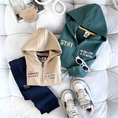 دوتیکه هودی زیپ دار توکرکی 2 تا 10 سال کد 9903