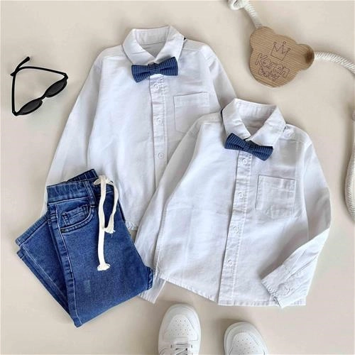 پیراهن سفید (T&D) 2 سال تا 12 سال کد 10095