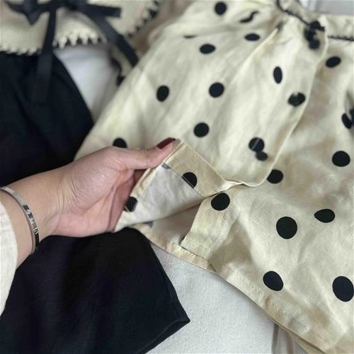 شومیز خال خالی 5 سال تا 12 سال کد9669 (222110)