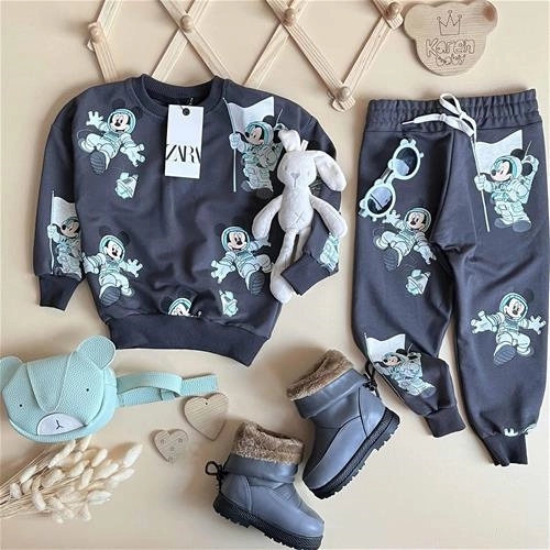 دوتیکه بلوز شلوار طرح میکی فضانورد2 سال تا 8 سال کد 171232