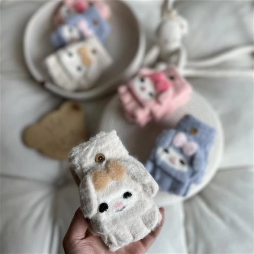 دستکش انگشتی بافت طرح خرگوش 3 سال تا 8 سال  کد 214161