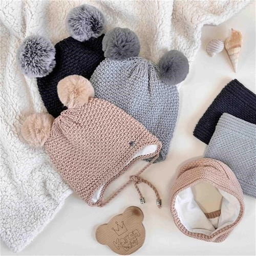 شال کلاه دو پوم شال حلقه ای 1.5 سال تا 10 سال کد 10001