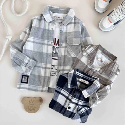 دوتیکه پیراهن پشمی چهارخانه 6 تا 13 سال کد 9948