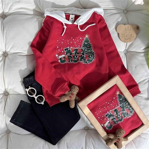 هودی کلاهدار طرح کریسمسی 10 سال تا 14 سال کد 211372