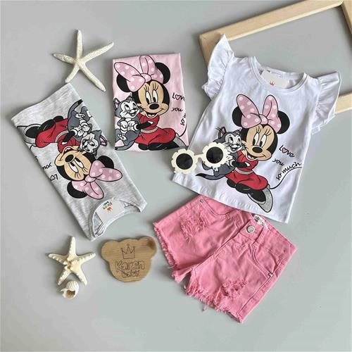 تیشرت طرح مینی و گربه 0 تا 4 سال کد 161170