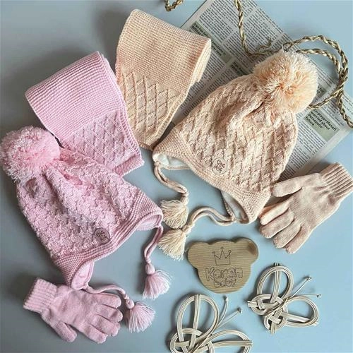 ست شال و کلاه دستکش 4 سال تا 8 سال کد 204130
