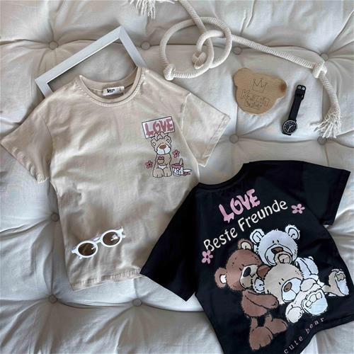 تیشرت طرح تدی و گل 5 سال تا 14 سال کد 9625(221248)