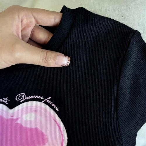 تیشرت مشکی قلب 10 سال تا 14 سال کد 9660(221128)