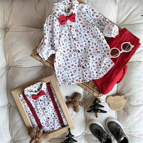 چهارتیکه بلوز شلوار کریسمسی 1 سال تا 8 سال کد 211376-211377