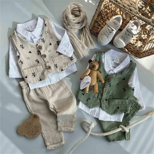 سه تیکه جلیقه میکی 6 ماه تا 18 ماه کد 205196