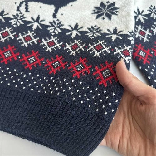 بافت یقه اسکی طرح گوزن 5 سال تا 10 سال کد 201444