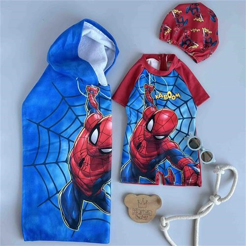 مایو سه تیکه حوله دار مرد عنکبوتی 2 سال تا 8 سال کد 206324