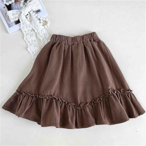 دامن کتان بچگانه چیندار  6 سال تا 11 سال کد 10287