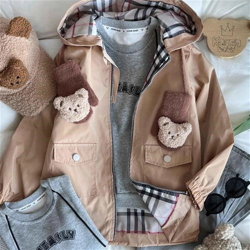 بارانی شمعی کلاهدار باربری 7 سال تا 11 سال کد 211273