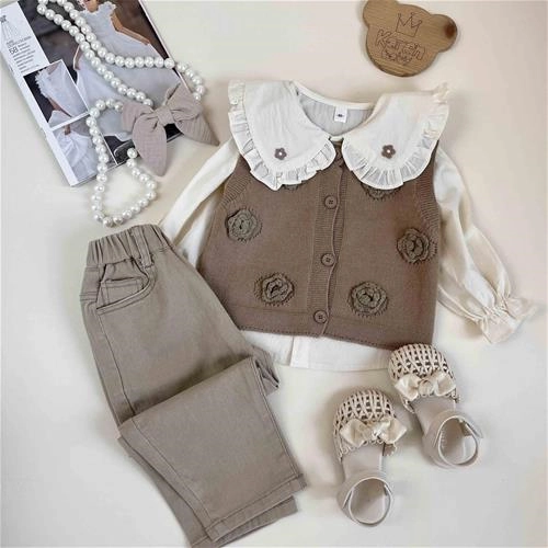 دوتیکه بافت و شومیز 2 تا 6 سال کد 9771