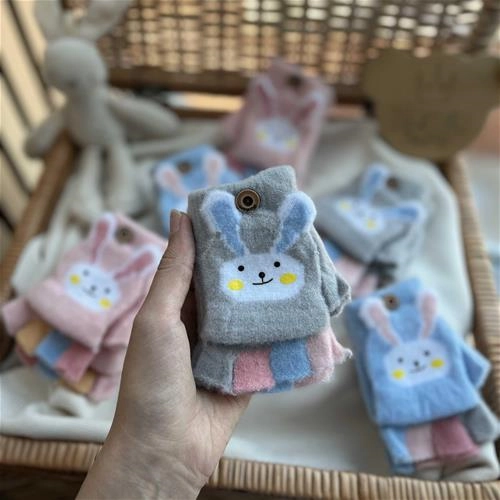 دستکش بافت انگشتی طرح خرگوش 1 سال تا 8 سال کد 214111