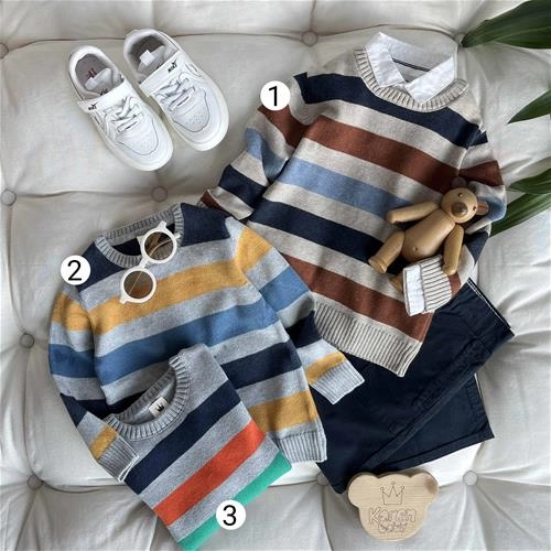 بافت راه راه سه رنگ 1 سال تا 8 سال کد 212148