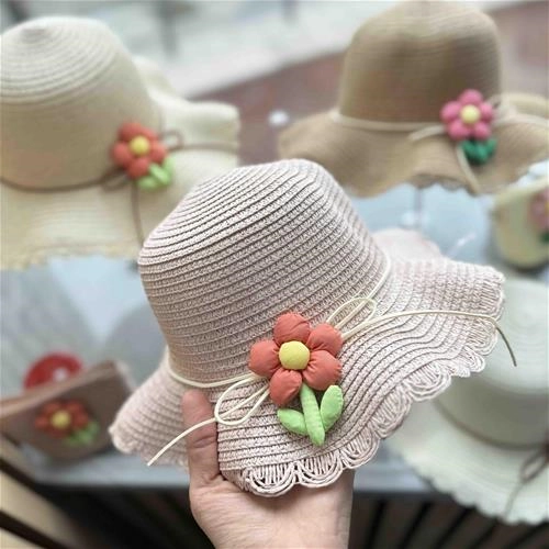 ست کیف و کلاه حصیری گل رنگی 2 سال تا 10 سال کد 214205 ( 214207 )