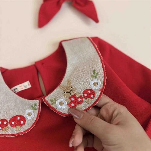 بلوز یقه بی بی گلدوزی یلدایی کارن بی بی 4 سال تا 9 سال کد 9139 (213107)