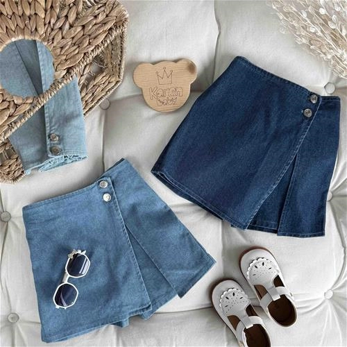 شلوارک دامنی جین ابرا کارن بی‌بی 3 سال تا 12 سال کد 213110 ـ 213111