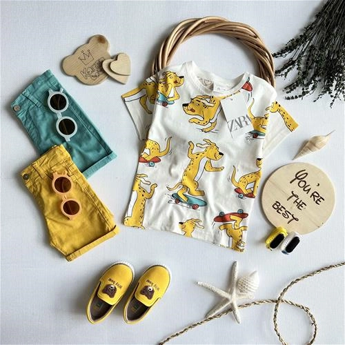 تیشرت zara طرح سگ 1 سال تا 6 سال کد 161370