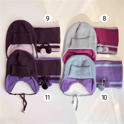 شال کلاه بافت گوشدار بچگانه 1.5 سال تا 6 سال کد 10137