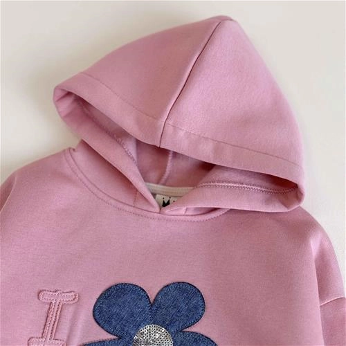 هودی بچگانه داخل کرک طرح گل 7 تا 14 سال کد 9974