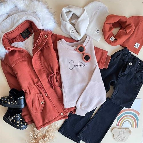 کاپشن کتان داخل خز 7 سال تا 16 سال کد 172177