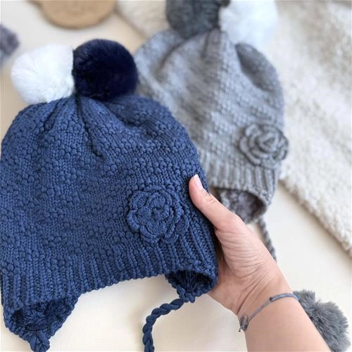 شال کلاه داخل خز شال حلقه ای گلدار 1.5 سال تا 8 سال کد 10017