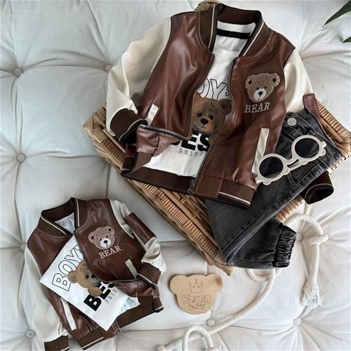 سه تیکه سویشرت چرم تدی 6 ماه تا 24 ماه کد 211410