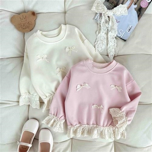 بلوز بچگانه پاپیونی گیپوردار 2 سال تا 7 سال کد 9744