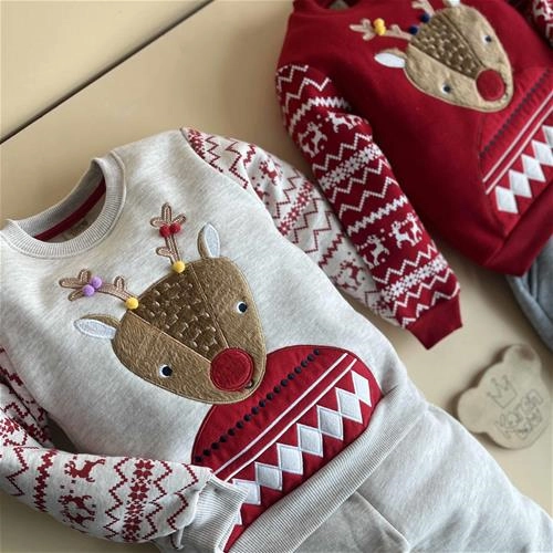 دوتیکه بلوز شلوار توکرکی طرح گوزن 3 سال تا 5 سال کد 171370